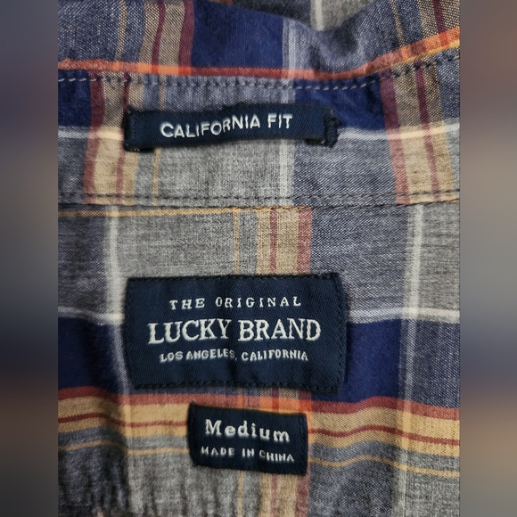 LUCKY BRAND CALIFORNIA FIT PLAID BUTTON UP - Picture 5 of 5
